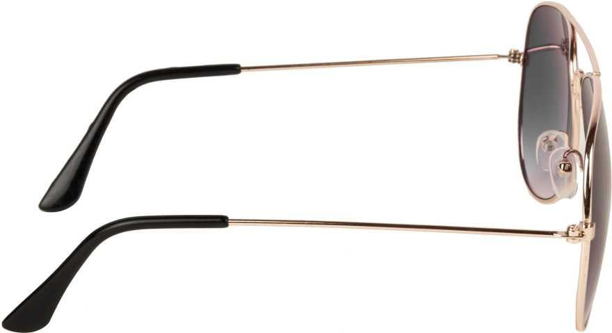 Unisex Black Golden Aviator Sunglass