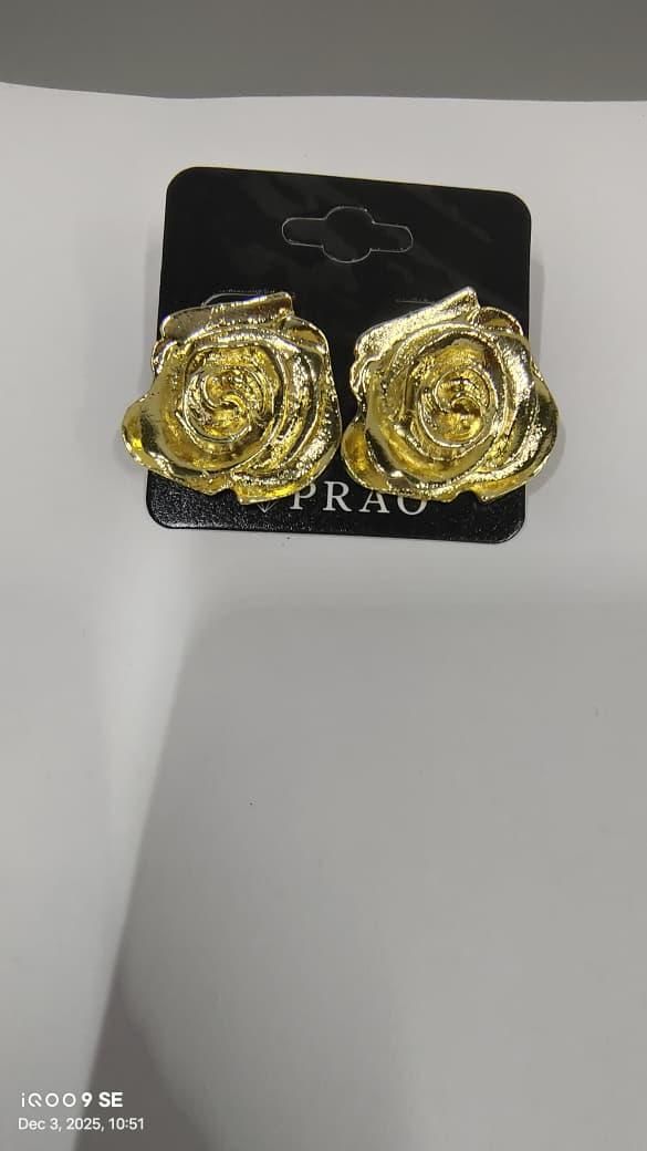 Set of Rose Necklace, Earrings, Bracelet and Ring